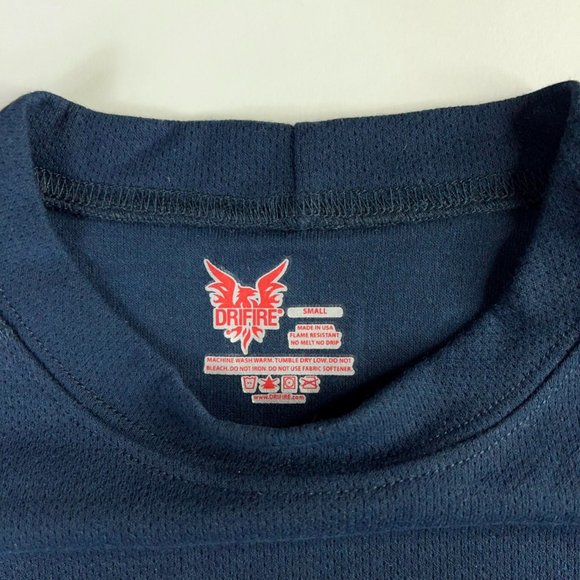 Drifire Mens Hrc 2 Activewear Long Sleeve Top Blue Crew Flame Resistant S New - Picture 9 of 9